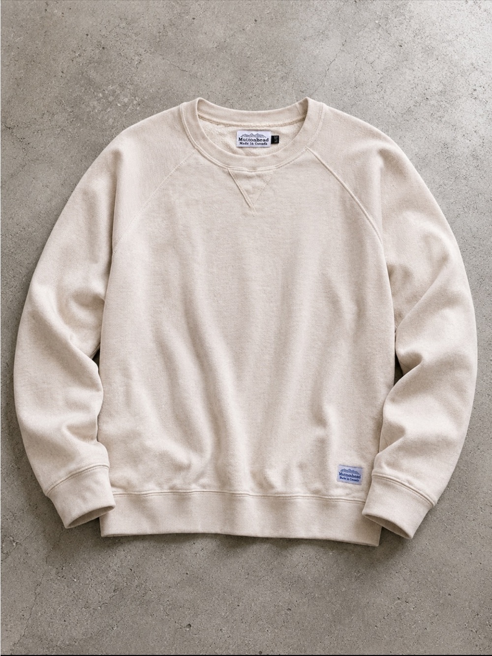 Muttonhead Cabin Crew Sweatshirt Men XL Cream Made in Canada 100% Cotton Casual